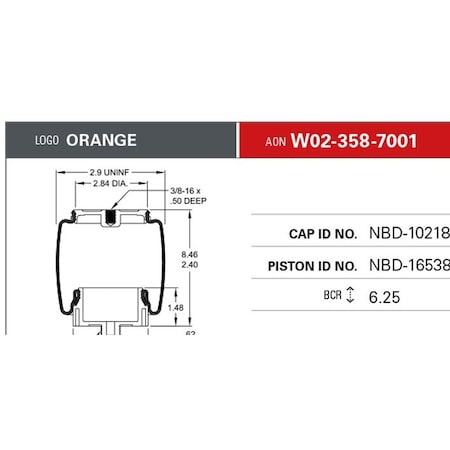 Firestone Air Spring, Suspension, Sleeve Style W023587001
